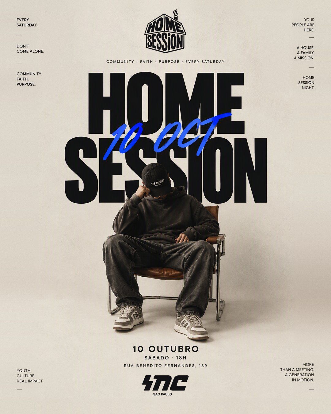 Home Session, pôster do culto de 10/10 1
