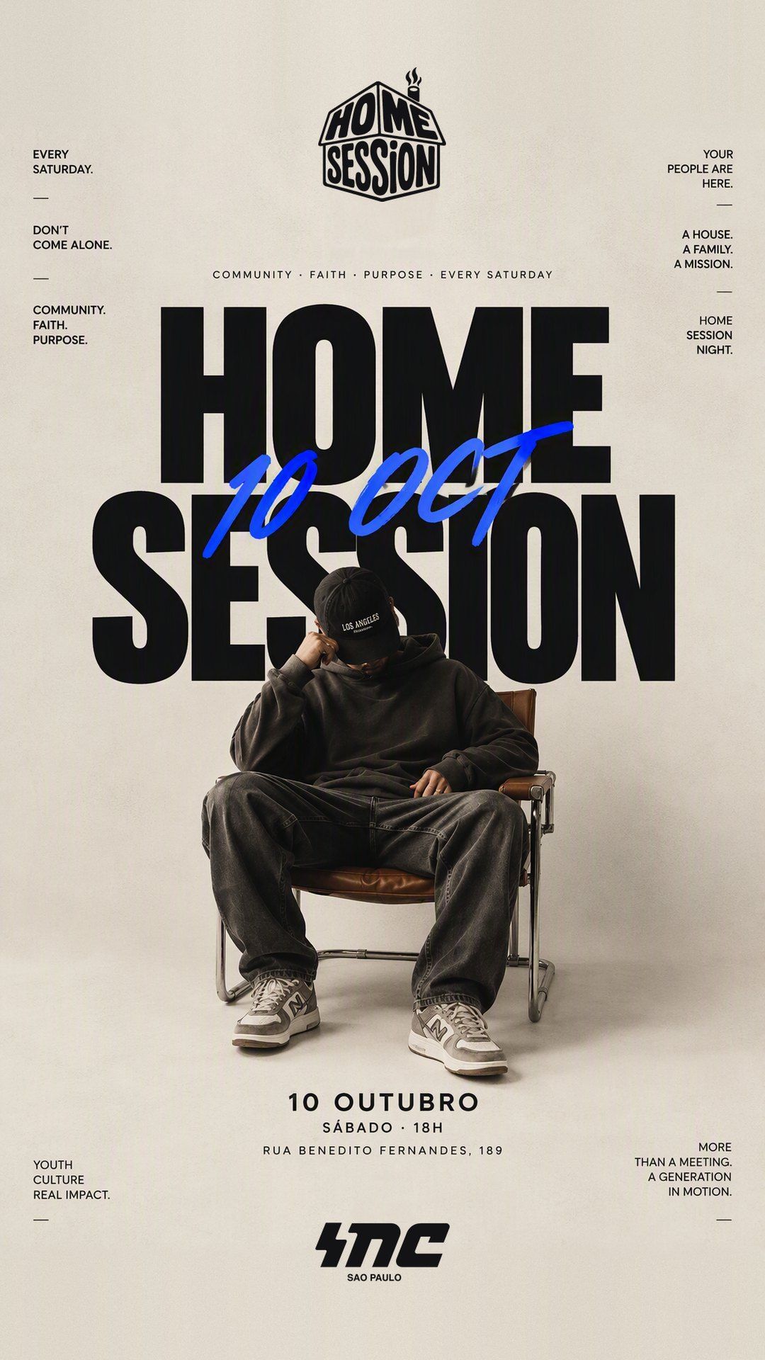 Home Session, pôster do culto de 10/10 2